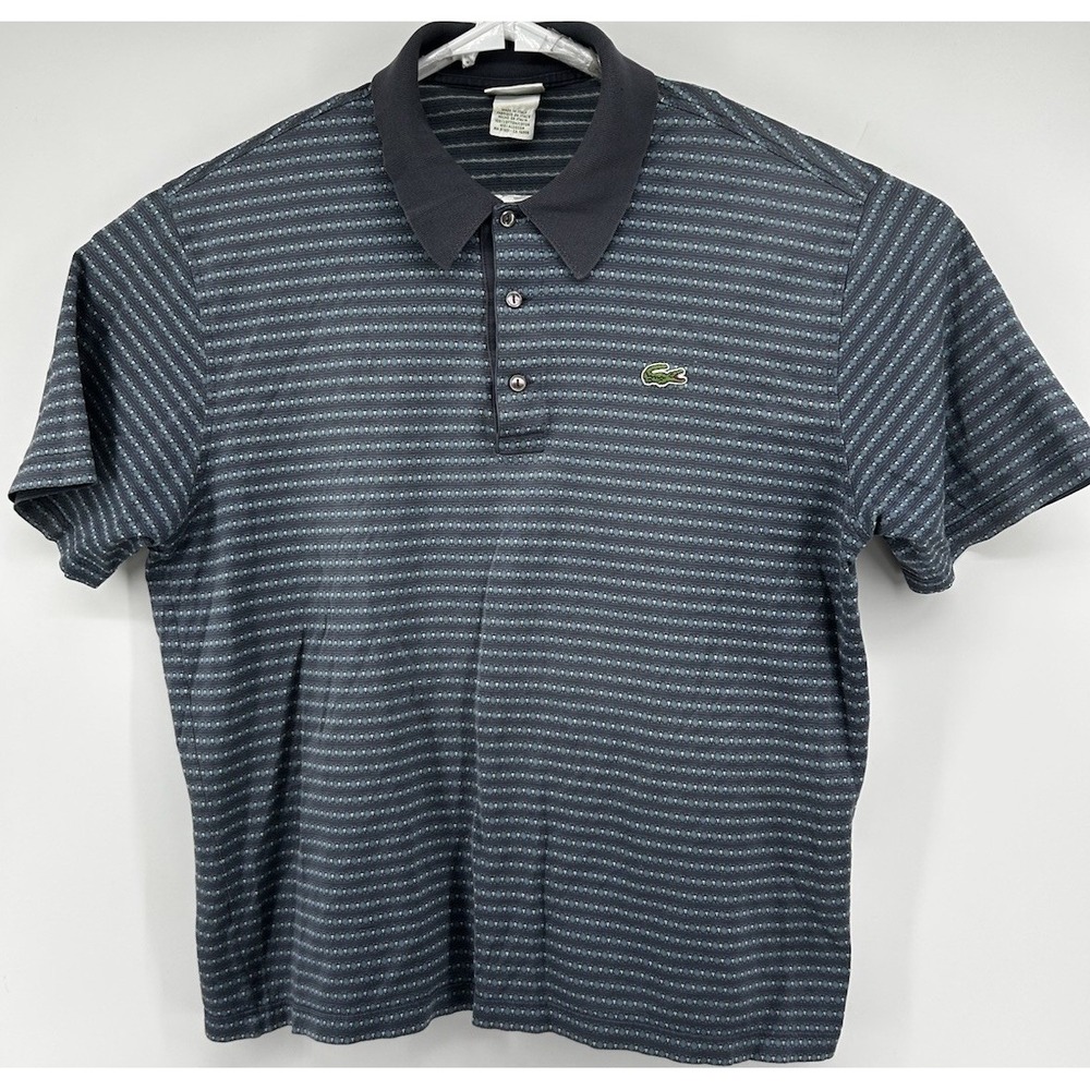 VTG Lacoste Short Sleeve Polo Shirt Blue Grey Men's Size 6 US XL
